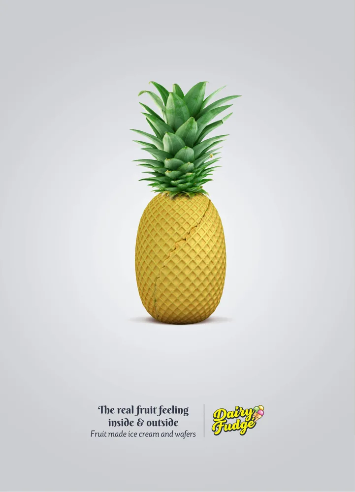 Dairy Fudge print ad: Pineapple