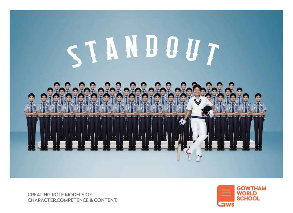Gowtham World School print ad: Cricketer